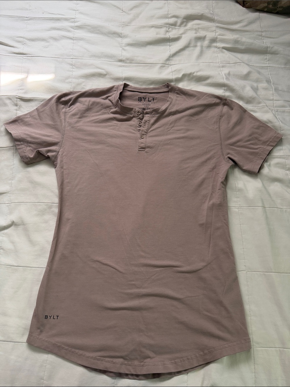 BYLT Basics Men's Short-Sleeve Henley in Dusty Mauve